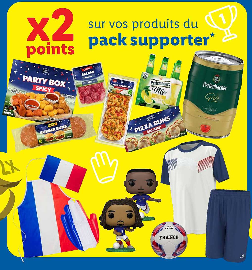 X2 points sur vos produits du pack supporter*