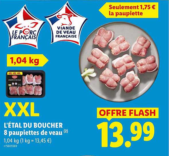 XXL L'ÉTAL DU BOUCHER 8 paupiettes de veau
