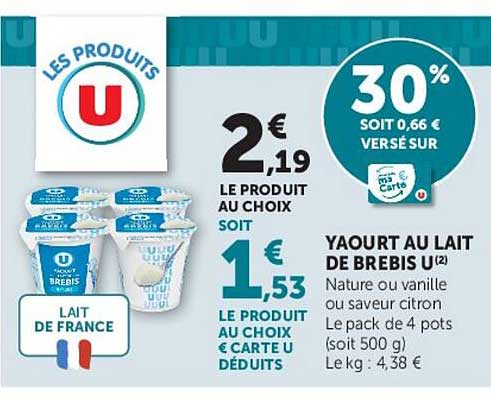 YAOURT AU LAIT DE BREBIS U