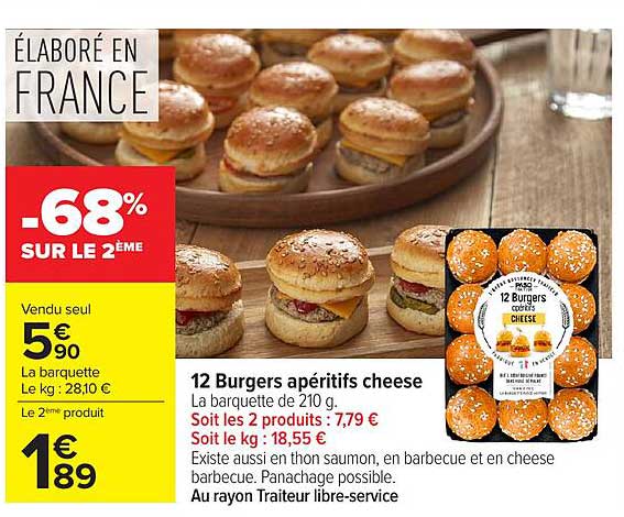 12 Burgers apéritifs cheese