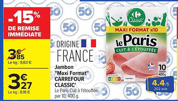 -15% DE REMISE IMMÉDIATE