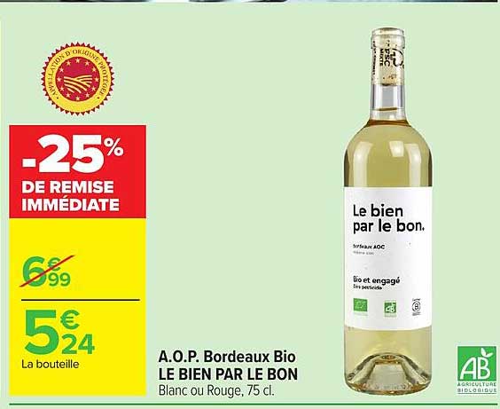 -25% DE REMISE IMMÉDIATE