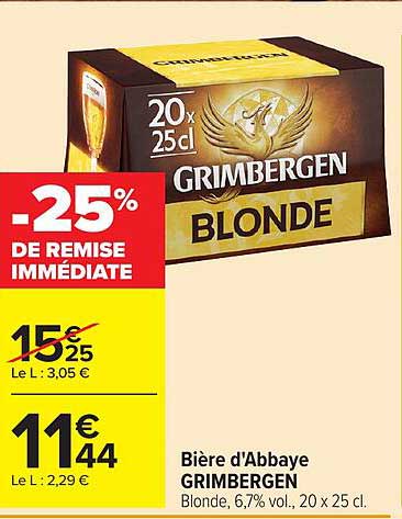 -25% DE REMISE IMMÉDIATE