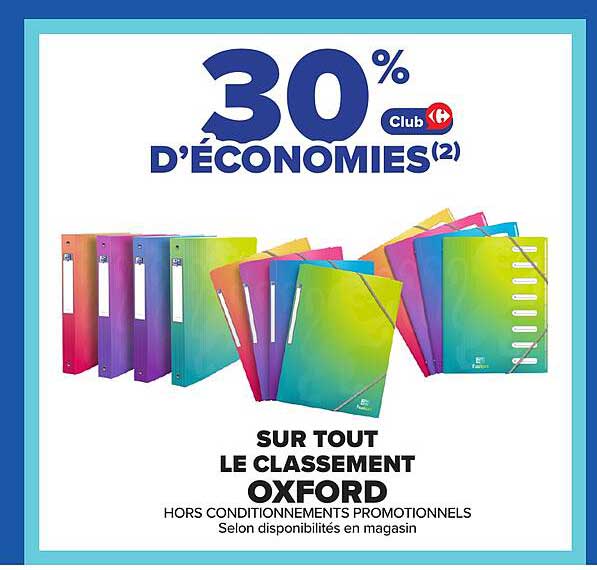 30% d'économies Club Carrefour sur tout le classement Oxford