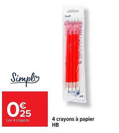 4 crayons à papier HB