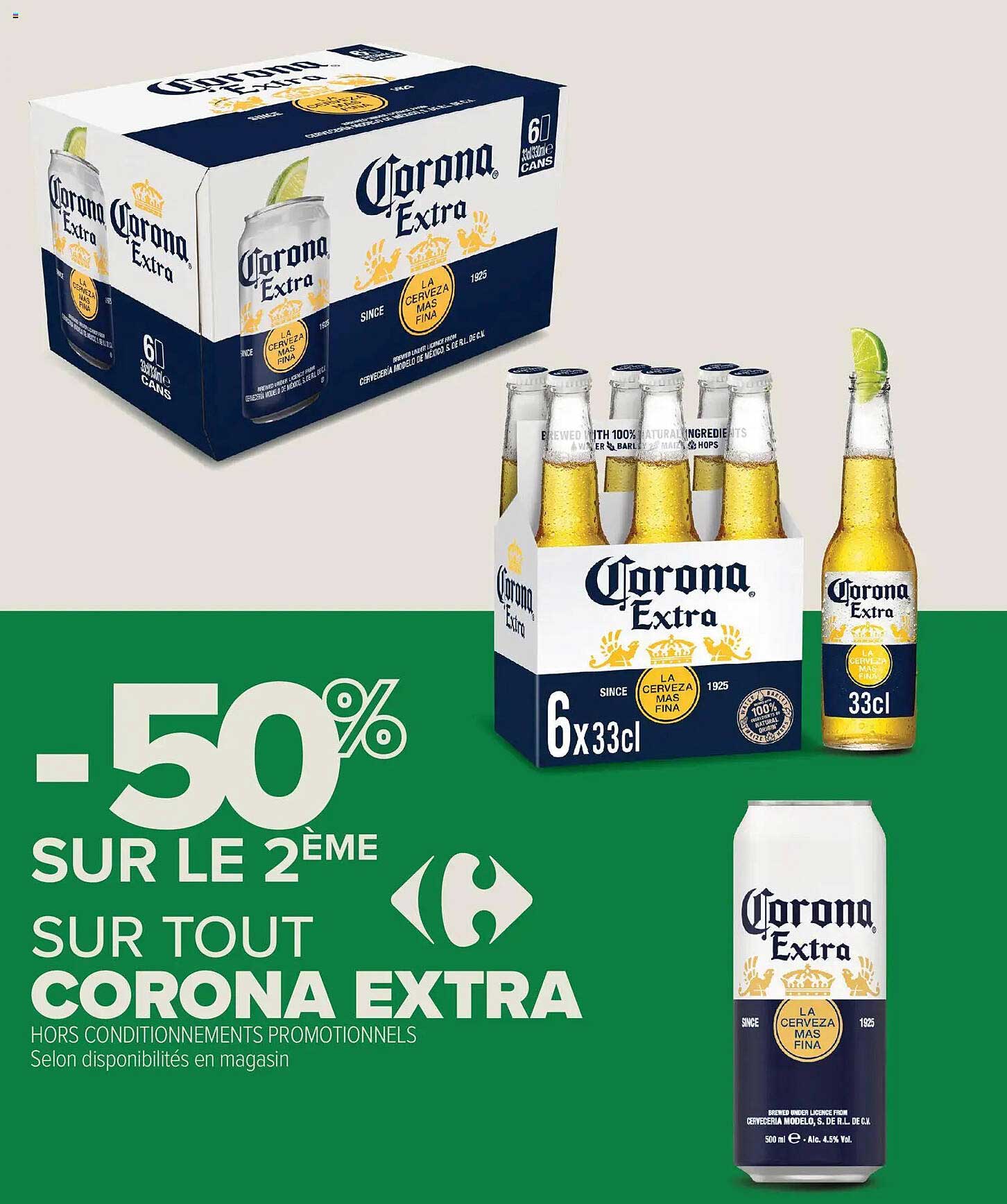 -50% SUR LE 2ÈME SUR TOUT CORONA EXTRA