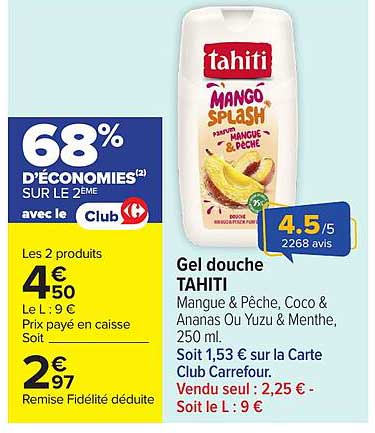 68% D'ÉCONOMIES SUR LE 2EME avec le Club Carrefour