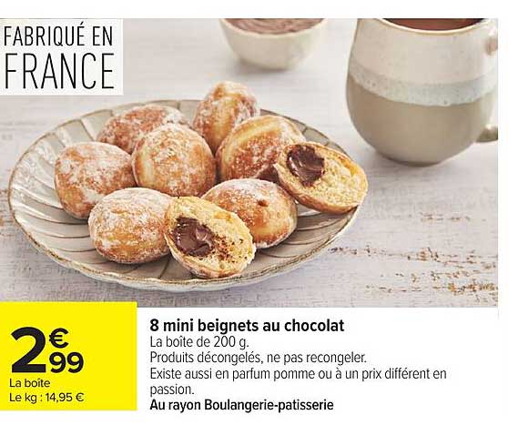 8 mini beignets au chocolat