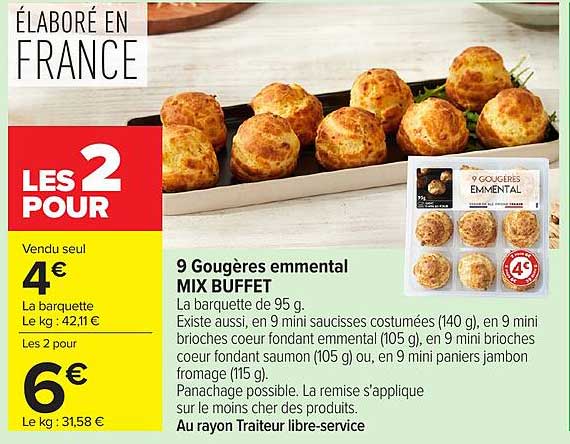 9 Gougères emmental MIX BUFFET