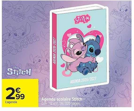 Agenda scolaire Stitch