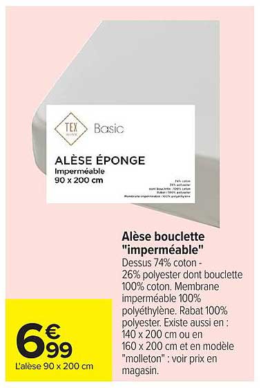ALÈSE ÉPONGE Imperméable 90 x 200 cm