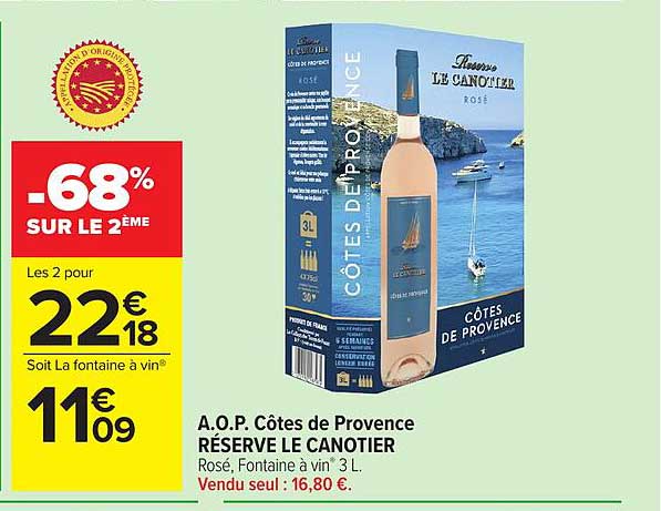 A.O.P. Côtes de Provence RÉSERVE LE CANOTIER