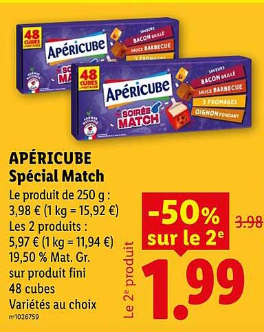 APÉRICUBE Spécial Match