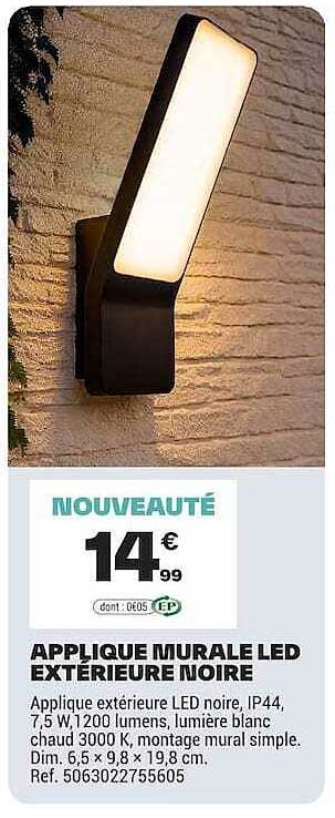 APPLIQUE MURALE LED EXTERIEURE NOIRE