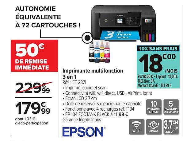 AUTONOMIE EQUIVALENTE À 72 CARTOUCHES !