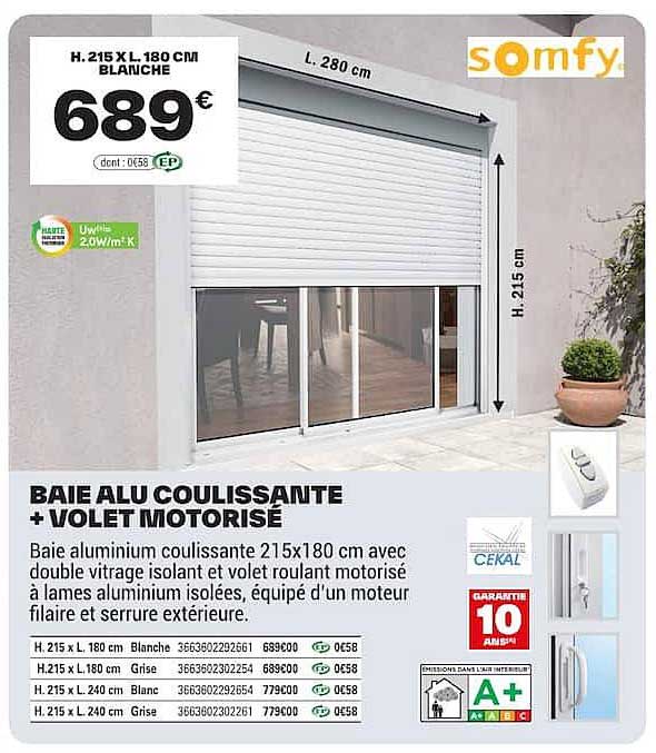 BAIE ALU COULISSANTE + VOLET MOTORISÉ