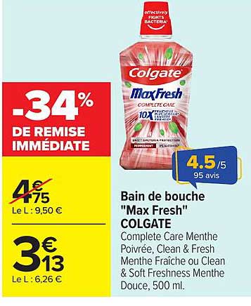Bain de bouche "Max Fresh" COLGATE