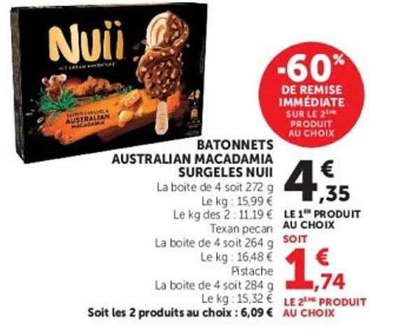 BATONNETS AUSTRALIAN MACADAMIA SURGELES NUII