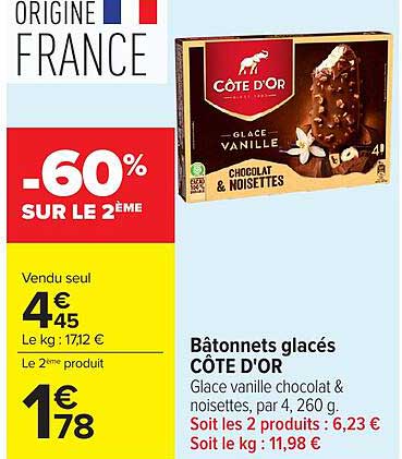 Bâtonnets glacés CÔTE D'OR