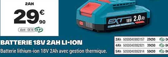 BATTERIE 18V 2AH LI-ION
