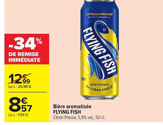 Bière aromatisée FLYING FISH Citron Pressé, 5,9% vol., 50 cl.