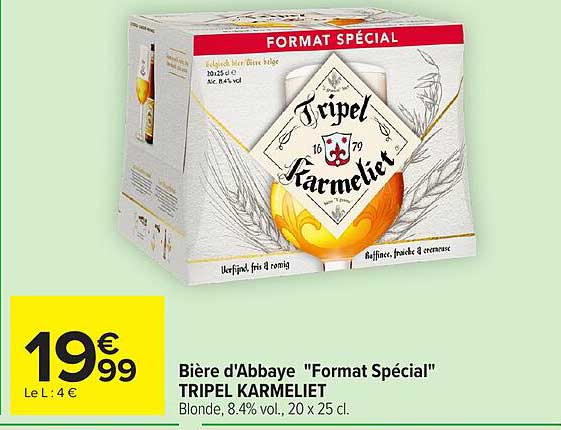 Bière d'Abbaye "Format Spécial" TRIPEL KARMELIET