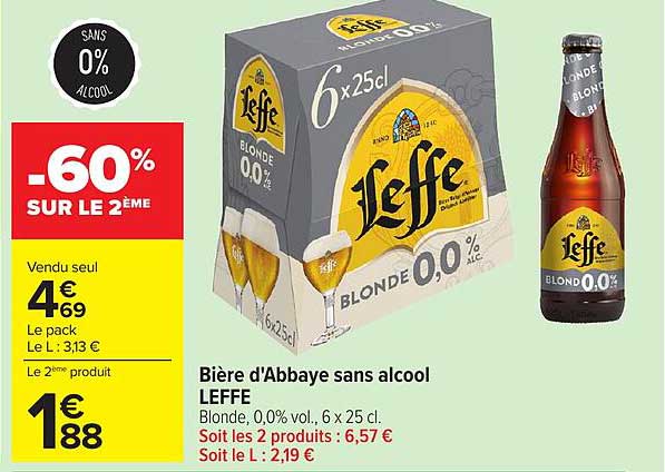 Bière d'Abbaye sans alcool LEFFE