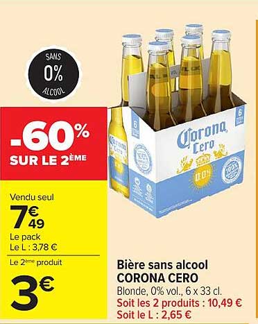 Bière sans alcool CORONA CERO