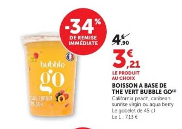 BOISSON A BASE DE THE VERT BUBBLE GO®