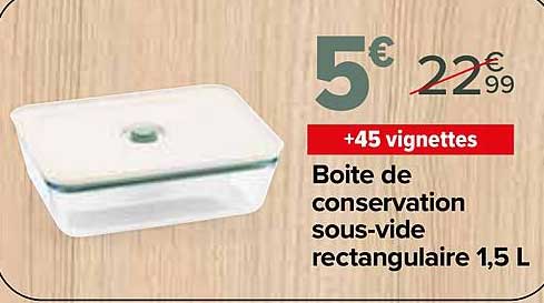 Boite de conservation sous-vide rectangulaire 1,5 L