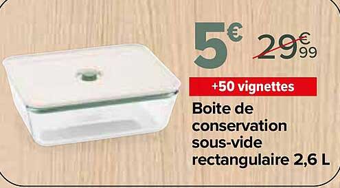 Boite de conservation sous-vide rectangulaire 2,6 L