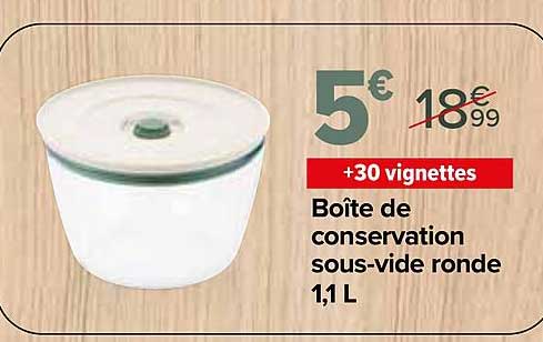 Boîte de conservation sous-vide ronde 1,1 L