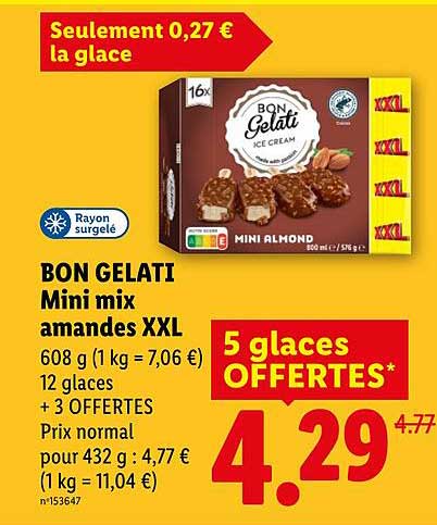 BON GELATI Mini mix amandes XXL