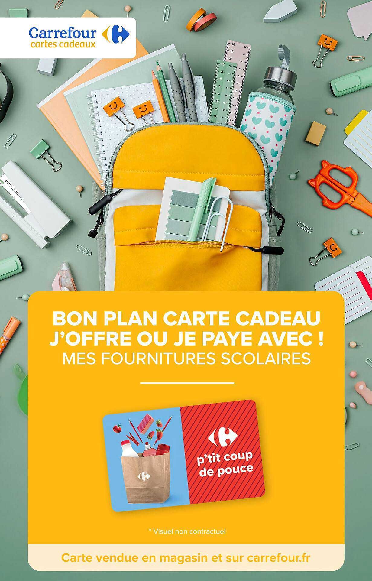 BON PLAN CARTE CADEAU J'OFFRE OU JE PAYE AVEC ! MES FOURNITURES SCOLAIRES