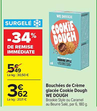 Bouchées de Crème glacée Cookie Dough WE DOUGH