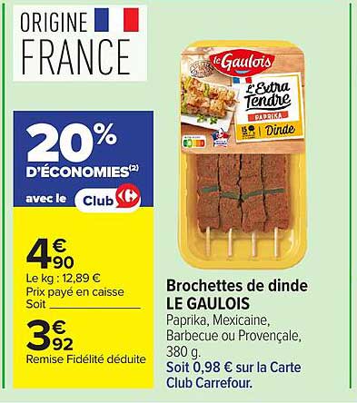 Brochettes de dinde LE GAULOIS