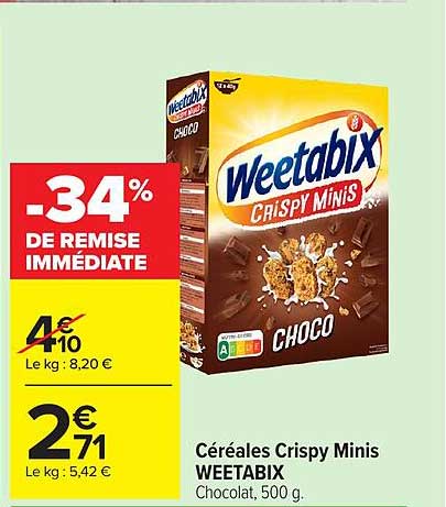 Céréales Crispy Minis WEETABIX Choco, 500 g