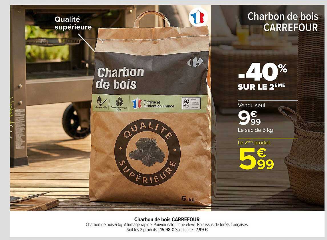 Charbon de bois CARREFOUR