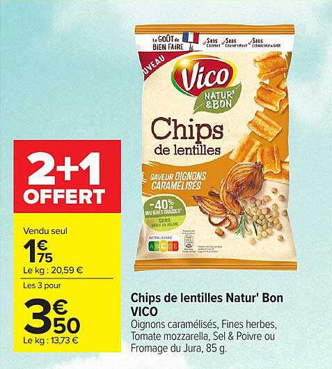 Chips de lentilles Natur' Bon VICO