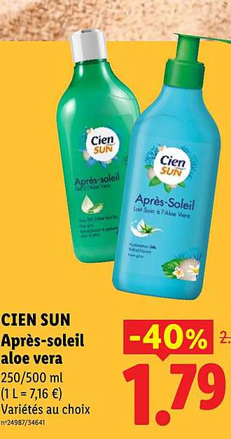CIEN SUN Après-soleil aloe vera 250/500 ml