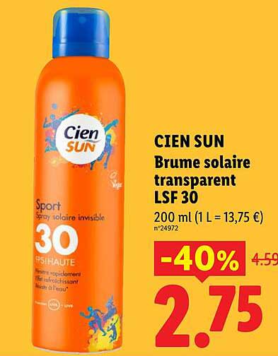 CIEN SUN Brume solaire transparent LSF 30