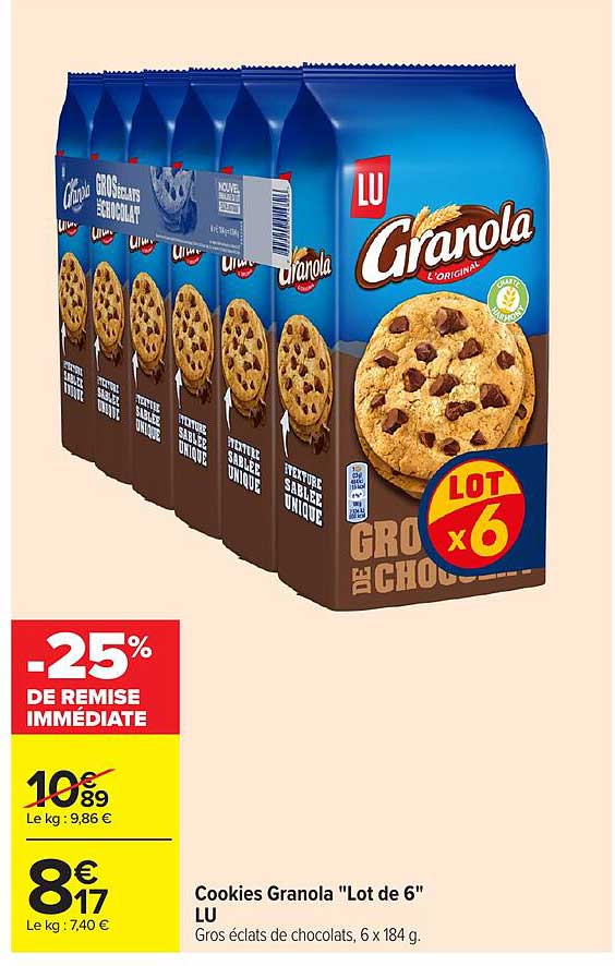 Cookies Granola "Lot de 6" LU