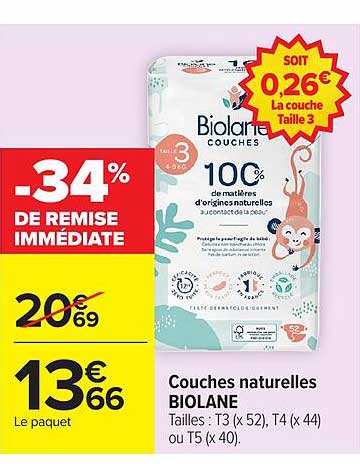 Couches naturelles BIOLANE