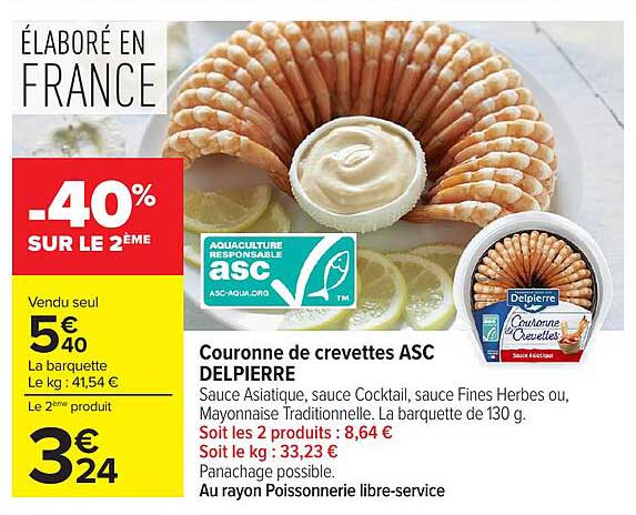 Couronne de crevettes ASC DELPIERRE