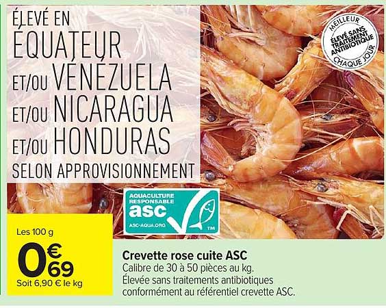 Crevette rose cuite ASC