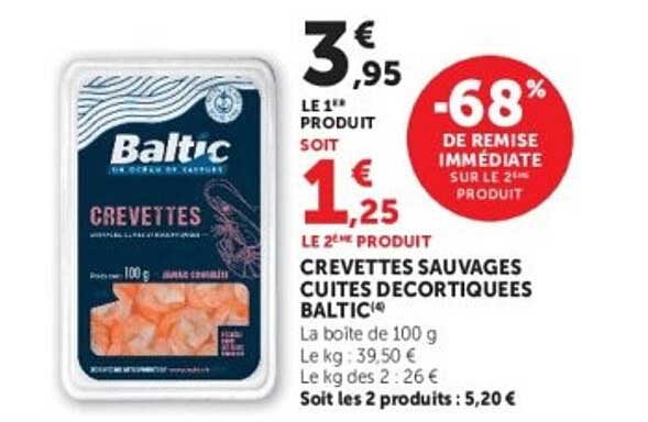 CREVETTES SAUVAGES CUITES DECORTIQUEES BALTIC