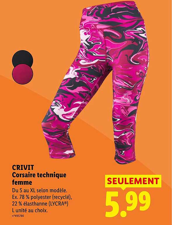 CRIVIT Corsaire technique femme