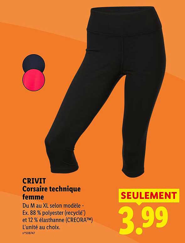 CRIVIT Corsaire technique femme