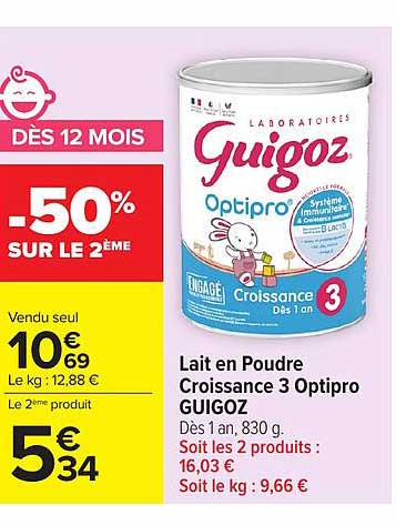 DÈS 12 MOIS -50% SUR LE 2ÈME