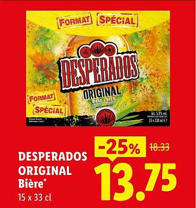 DESPERADOS ORIGINAL Bière* 15 x 33 cl